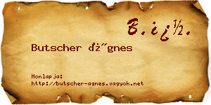 Butscher Ágnes névjegykártya